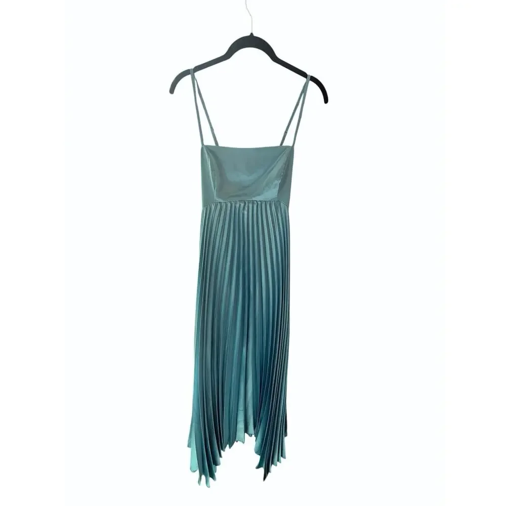 Abercrombie & Fitch Giselle Clasp-Back Pleated Midi Dress Size S